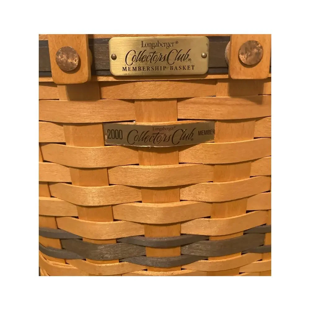 Longaberger Woven Basket Collectors Club 2000 Charter Membership w/ liner 9.75